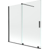 Mexen Velar, 2-krídlová posuvná vaňová zástena 160 x 150 cm, 8mm číre sklo, čierna matná, 896-160-000-01-70