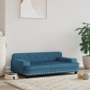 vidaXL Posteľ pre psa modrý 90x53x30 cm zamat - Modrá - 25976-167268