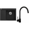 Set Sinks G3174 (dřez Rim 650 P Metalblack 74 pravý + baterie Vitalia Černá matná)