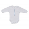 Dětské body s kravatou Gama kravata s proužkem velikost 56 (Kojenecké slavnostní body, Gama, bílé s kravatou s proužkem vel.56)