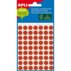 APLI Etikety, 8 mm okrúhle, ručne popisovateľné, farebné, APLI, červené, 288 etikiet/bal