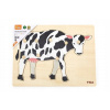 VIGA Montessori puzzle s úchytmi Krava