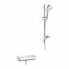 Hansgrohe Raindance Select E, sprchová súprava 120 3jet na stenu s termostatom Ecostat Select a sprchovou tyčou 65 cm, biela/chrómová, HAN-27038400