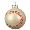 Vianočná sklenená ozdoba so športovým motívom 1ks, 3,8x3,8x6,5 cm - Baseballový míček