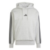 adidas Essentials Fleece 3-Stripes pánska mikina MedGrey/White M