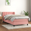 Box spring postel s matrací růžová 80 x 200 cm samet 3127702