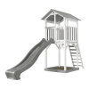 Herná veža axi Beach Tower - šedá šmýkačka drevo šedo-biele