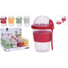 MAKRO - Pohár na jogurt + lyžička rôzne farby