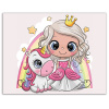 TSvetnoy, LE105e, Diamond painting - diamantové maľovanie, 30 x 40 cm, Princezná a jednorožec