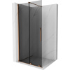 Mexen Velar, sprchová zástena s posuvnými dverami Walk-in 90 x 200 cm, 8mm šedé sklo, ružové zlato, 871-090-000-43-60