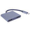 Adaptér MST USB-C na 2x HDMI USB3.0, PD, rozlišení 4K a FULL HD 1080p