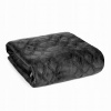 Prikrývka na posteľ - Eurofirany Polichester 260 x 230 cm čierny (Bedspread Velvet 230x260 Eurofirans Ariel 2 čierny)