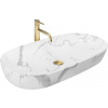 REA Cleo 81 keramické oválne umývadlo na dosku 81x41 cm Mramor lesklé U8403 REA-U8403