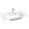 RAVAK CLASSIC SLIM 80 x 45cm umývadlo, s otvorom pre batériu, s prepadom, liaty mramor, biela, XJX01180001