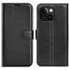 AppleMix Puzdro pre Apple iPhone 15 Plus - stojan - umelá koža - čierne
