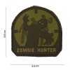 3D NÁŠIVKA 6,8 x 6,9 CM SO ZAPÍNANÍM NA SUCHÝ ZIPS - ZOMBIE HUNTER