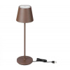 V-TAC MINI LED stolná lampa 1,5W, 150lm, 3000K, 1900mAh, nabíjací podstavec, hnedočervená CORTEN, IP54