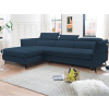Rohová sedacia súprava Mango, námornícka modrá látka, ľavý roh