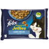Felix Sensations Jellies Multipack losos a treska v ochutenom želé, kompletné krmivo pre dospelé mačky 4 x 85 g