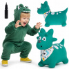 Hopsadlo gumový skákací dinosaurus pre deti, 59 cm, zelený s držadlami
