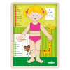 WOODY Oboustranné puzzle Lidské tělo - Dívka (anglicky)