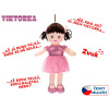 Bábika Viktorka handrová 32 cm česky hovoriaca na batérie svetlo ružová 0 m+