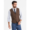 Ombre Men's suit vest with classic detailing and lining - brown modrá | biela | hnedá XL Ombre 5902228996736
