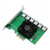 1x PCI-E (4 linky)=>6x PCI-E( 1 linka) Splitter/switch / rozdeľovač liniek PCIe