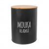 Dóza plech/bambus čierna múka hladká ¤13cm ORION