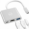 Adaptér 3v1 MHL HUB USB C HDMI 4K pre NOTEBOOK MacBook Samsung