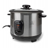 NEDIS rýžovar/ spotřeba 400 W/ objem 1,0 L/ nepřilnavý povrchy/ vyjímatelná miska/ automatické vypnutí/ černo-stříbrný (KARC110AL)