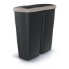 Prosperplast COMPACTA Q DUO čierny so svetlo hnedým vekom 50 l