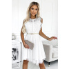Numoco Krátke šaty s opaskom ABBY Farba: Biela, Veľkosť: UNI