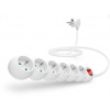 CONNECT IT prodlužovací kabel 230 V, 6 zásuvek, 2 m, s vypínačem (bílý) CI-1283
