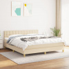 vidaXL Posteľný rám boxspring s matracom krémový 180x200 cm látka - Krémová - 106052-206176