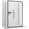 CERANO - Trostenný sprchovací kút Varone LINE UL/P - 6 mm - čierna matná, transparentné sklo - 160x100x195 cm - posuvný