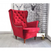 Kreslo Velvet Red s ozdobou