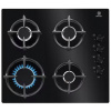 Plynová varná doska ELECTROLUX EGG6407K 59x51 cm, 4 horáky, liatinový rošt, čierna