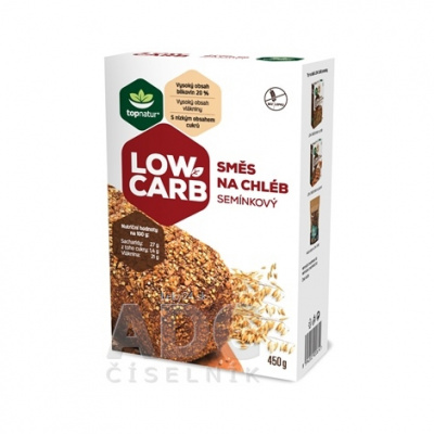 Topnatur LOW CARB zmes na chleb semienkový bezgluténová s obsahom vlákniny 450 g