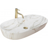 REA Cleo 81 Aiax keramické oválne umývadlo na dosku 81x41 cm lesklé U8404 REA-U8404
