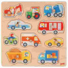 Goki - Puzzle Drevená vkládačka: Dopravné prostriedky - 1-39 dielov