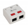 Solarix zásuvka CAT5E UTP 2 x RJ45 na omítku bílá, SX288-5E-UTP-WH