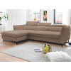 Rohová sedacia súprava Mango, svetlo hnedá látka, ľavý roh
