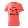 Psie yoga (Hana-creative) - Tričko detské bavlnené - 104-110cm / 3-4 roky ( Korálová )