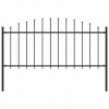 zahrada-XL Záhradný plot s hrotmi, oceľ (0,5-0,75)x1,7 m, čierny 144940