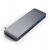 Replikátor portov Satechi Aluminium Type-C Passthrough USB Hub (3x USB 3.0, MicroSD) - Space Grey (ST-TCUPM)