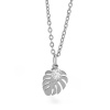 Victoria Filippi Stainless Steel Náhrdelník se zirkonem Monstera Leaf - chirurgická ocel NH1343/97 Stříbrná 45 cm + 5 cm (prodloužení)