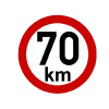 Reflexná samolepka rýchlosť 70 km, priemer 200 mm