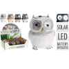 Postavička sova s LED svietiacimi očami – umelý kameň, dekorácia 7,5×7,5×9 cm