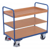 Variofit Policový vozík, Variofit, 3 police s ohranením (99 x 68 cm), do 250 kg, modrá/antracit Farba: modrá RAL5010